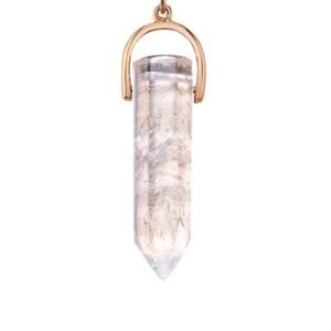 Clear quartz pendant- 14k in rose gold